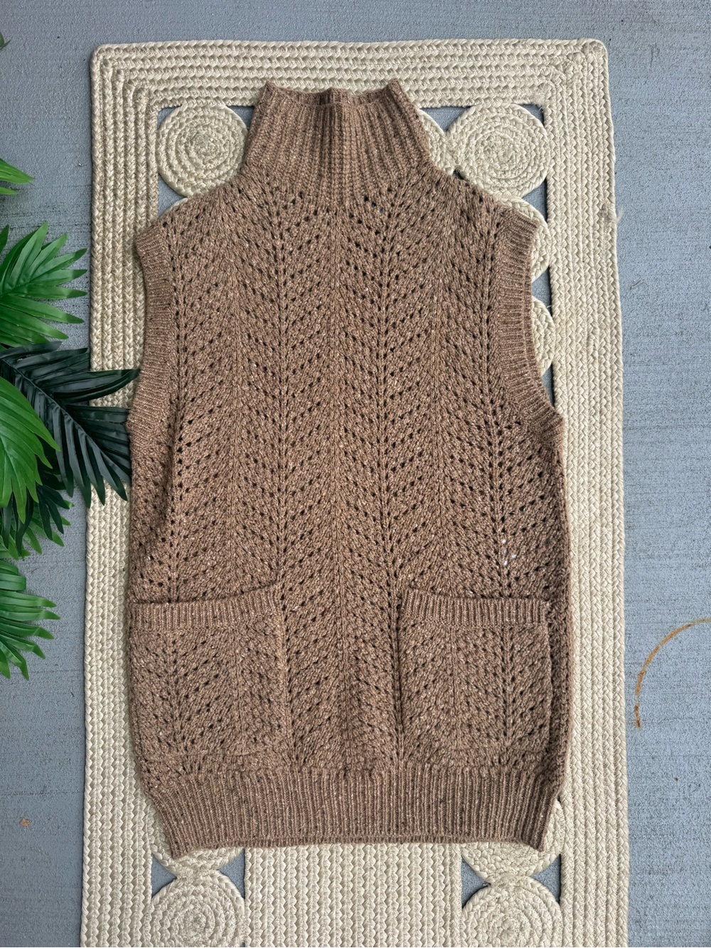 Polo Ralph Lauren Donegal Wool Blend Funnelneck Sweater Vest S